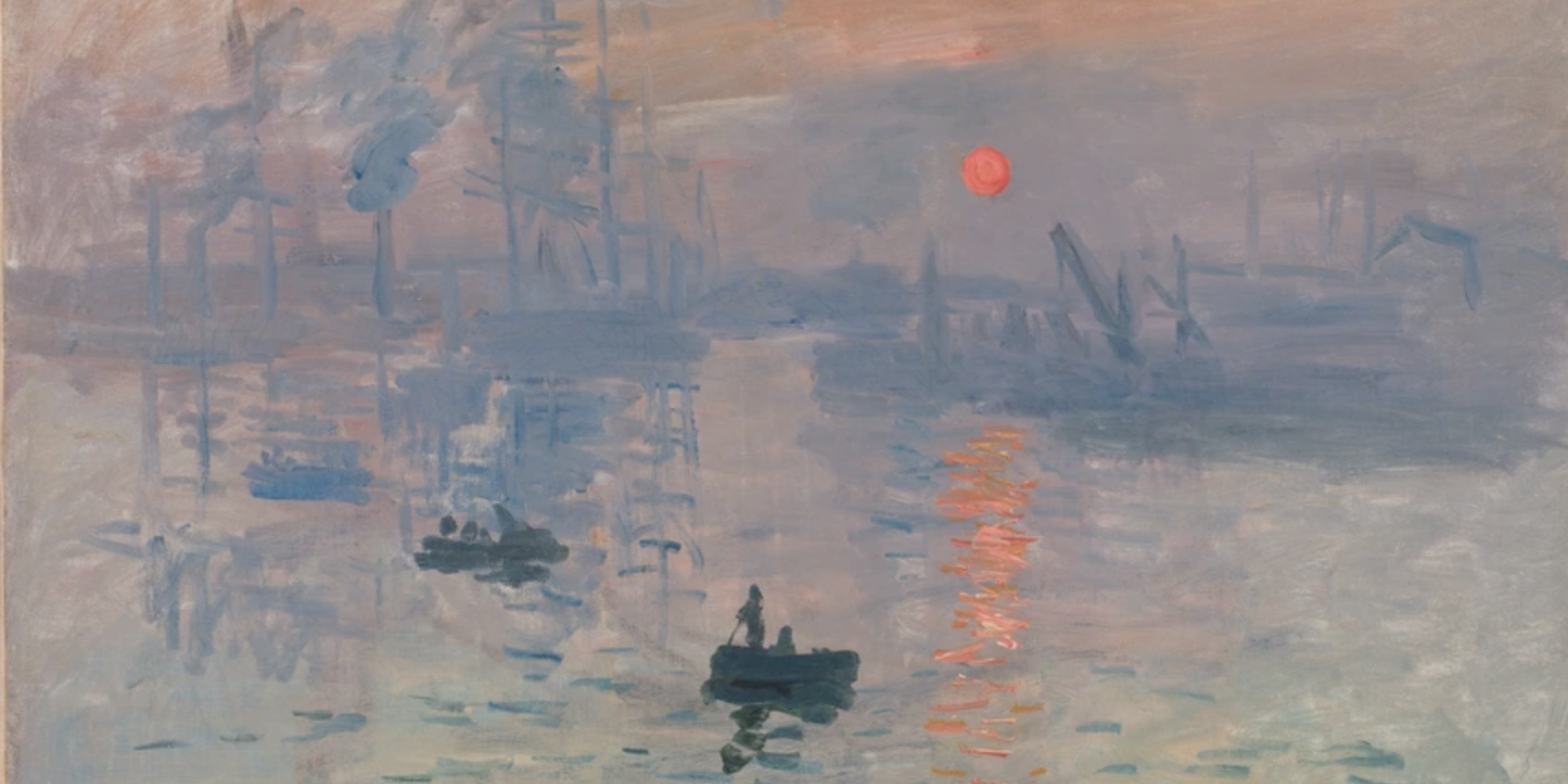 Impression, Soleil levant Vue du tableau Impression Soleil Levant, tableau de Claude Monet 1872